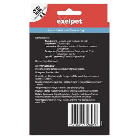 image Exelpet%28TM%29%20Ezy-Dose%28TM%29%20Intestinal%20All-Wormer%20%28dogs%20-%20tablet%29%20BOP