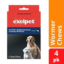 EXELPET EXELPET EZY-DOSE Monthly Heart & Intestinal Wormer Dog 4 chews-70 (1)